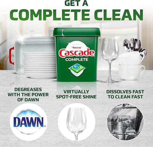 Cascade Complete Dishwasher Pods - Fresh Scent ActionPacs, Dishwasher Detergent, Dishwasher Soap, Detergent Pods, 78 Count