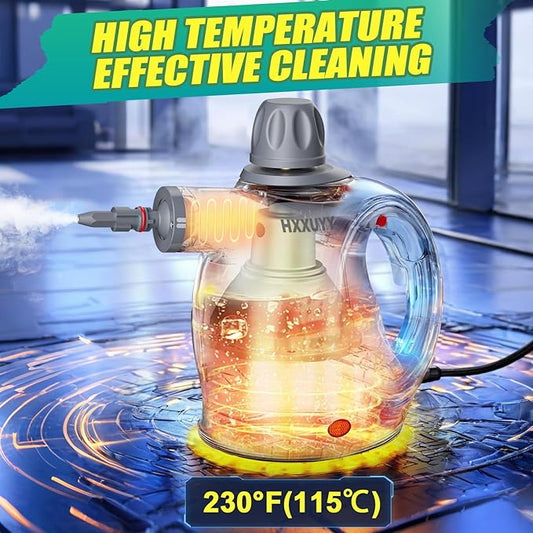 Multi-Surface Handheld Pressurized Steam Cleaner with 13 PCS Accessory ,Portable Steamer for Cleaning, Multipurpose Steam Cleaner for Home/Car/Bathroom/Grease/Upholstery/Floor/Grout and More (Green)