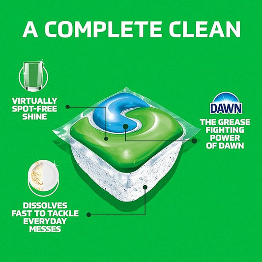 Cascade Complete Action Dishwasher Detergent Pods Fresh Scent Dishwasher Pods and Tablets, Powerful Dishwashing Detergent for Spotless Dishes, Grease-Fighting Dish Pods and Dish Tabs, 43 Count