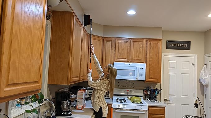 JEHONN Broom and Dustpan Set for Home, Long Handle Lightweight 180 Degree Rotating Broom Set Indoor, Upright Standing Dust Pan with Comb Teeth, Store Sweep Set for Room Kitchen Office Lobby