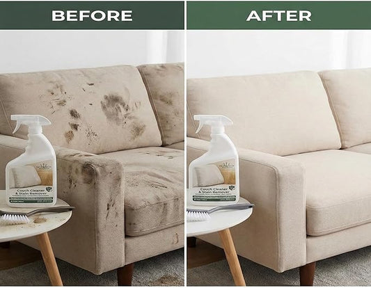 Couch Cleaner and Stain Remover Spray – Professional Strength, Multi-Surface Fabric and Upholstery Cleaner – Pet-Safe, Non-Toxic, Quick-Drying for Couches, Sofas & Car Interiors