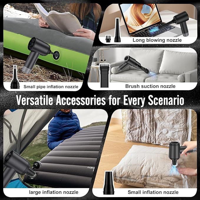 Fanisic Car Vacuum Handheld Vacuum Cleaner/Air Duster, 18000PA Strong Suction with Brushless Motor, Rechargeable Dust Buster/Hand Pump Low Noise for Car Detailing Home Office Cleaning