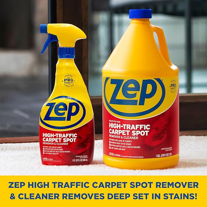 Zep High Traffic Carpet Cleaner - 1 Gallon - Penetrating Formula Removes Deep Stains. Make High-Traffic Areas Look New Again