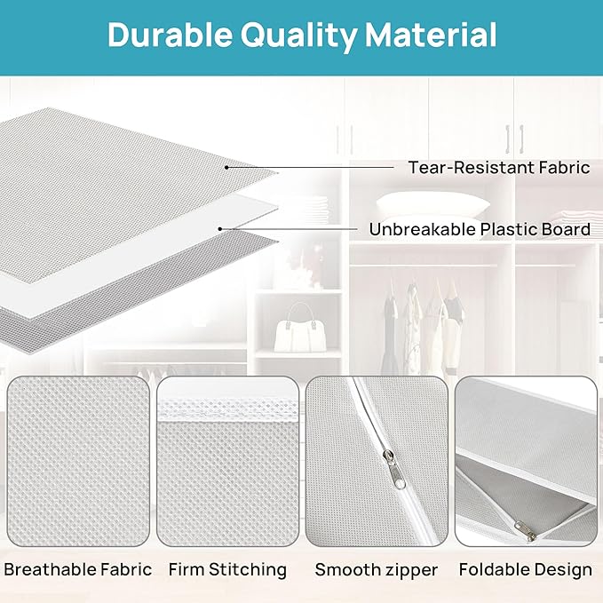 Vtopmart 6 Pack Drawer Organizer for Clothes, Dresser Drawer Organizer Bins, Foldable Fabric Closet Drawer Dividers, Underwear Storage Organizers for Baby Clothes, Bra, Socks, Ties, Scarf