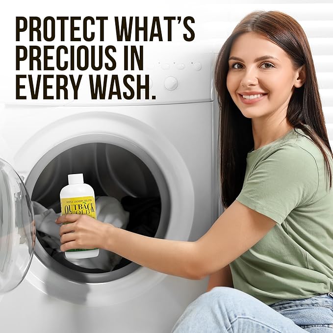 Outback Gold Wool Wash, 16 oz, Original Floral Scent, Plant Based, HE Compatible, Liquid Laundry Detergent, Perfect Soap for Wool, Cashmere, Silk, Sheepskin, Baby Items, Mild, Neutral pH, Made in USA