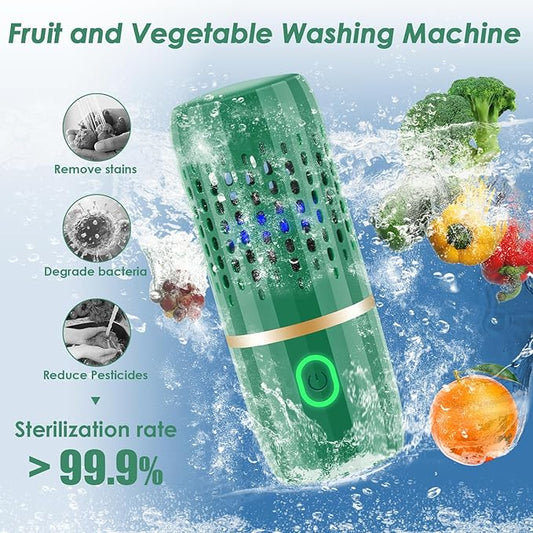Cudinham Fruit and Vegetable Purifier Cleaner Washing Machine Capsule Shape Disinfection OH-ion Purification Technology for Cleaning Grains Rice Meat Seafood, Green