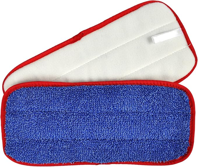 CleanAide All-Purpose Microfiber Twist Yarn Mop Pads for Dust, Dirt & Pet Hair, Hook & Loop Backing, Machine Washable & Reusable, Home & Commercial Cleaning, 10-Inch, 6-Pack, Red