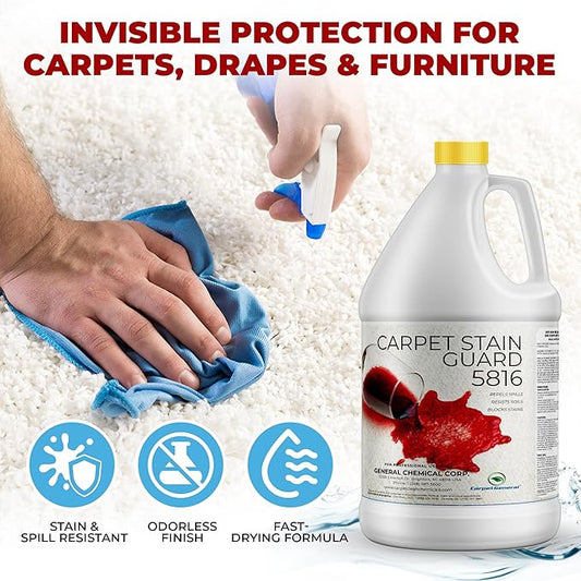 General Chemical Stain Shield Spray - Safe Fabric Protector Spray and Stain Guard 5816 for Upholstery, Carpets, Rugs, Drapes & More - Impermeable Protectant Spray for Outdoor & Indoor Use - 1 Gallon