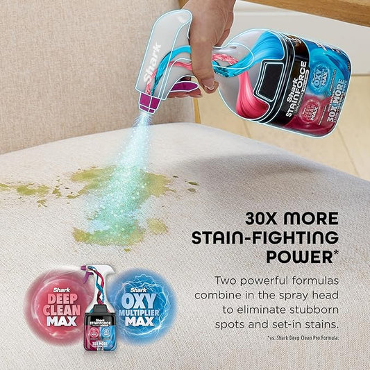 Shark StainForce Dual-Formula Refill Cartridge, Value 2-pack, Stain & Odor Remover for Shark StainForce Portable Stain Cleaner, for Carpet, Area Rug, Upholstery, Cars, 2x 16.9oz, BNDHXCM500