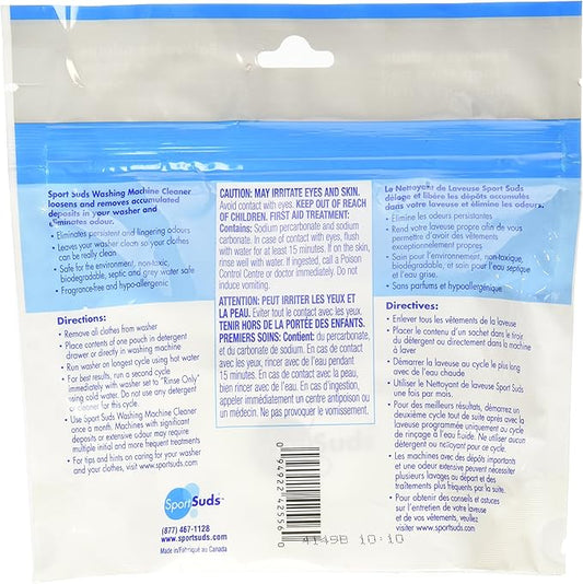 Sport Suds Washing Machine Cleaner, 5 Pouch