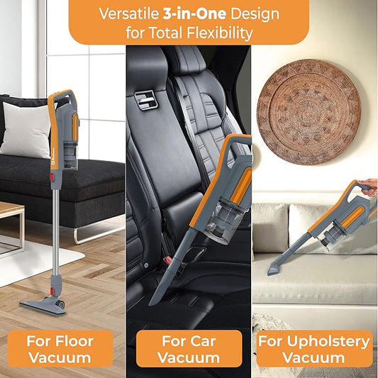 Atlas Stick Vac 3-in-1 Cyclonic Vacuum Cleaner, HEPA Filtration, 600W Motor, 1 L Dust Cup, Long Corded Stick Vacuum, for All Surfaces, SVK-160