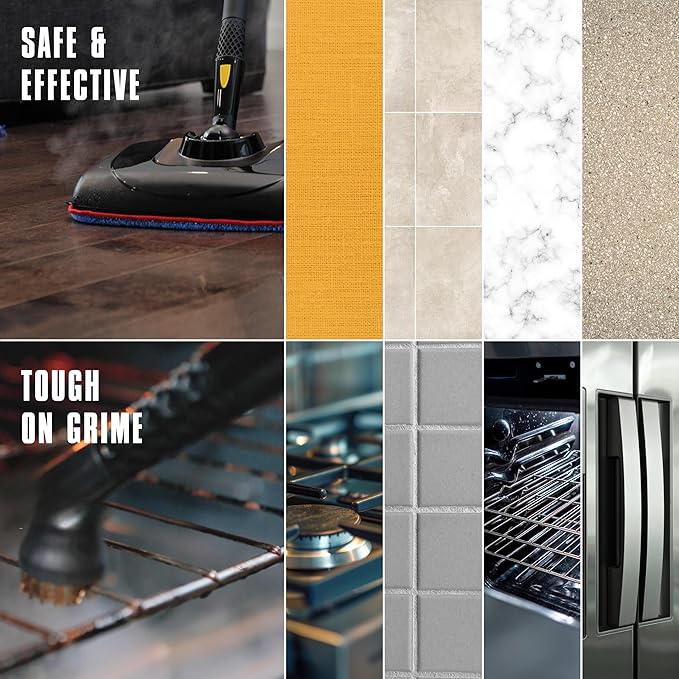 McCulloch MC1270 Portable Power Steam Cleaner, 30 Minute Runtime, 16 Accessories: Mop Head, Brushes, & More - Built for Home, Tile, Grout, Carpet, Furniture, & Personal Car Detailing