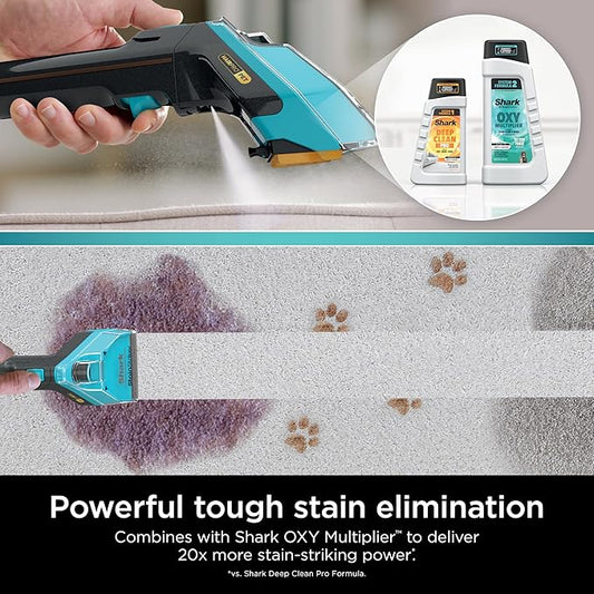 Shark CarpetXpert Deep Clean Pro Formula for All Shark Upright & Portable Carpet Cleaners, Formulated for all Carpets, Upholstery & Area Rugs, Eliminates Tough Pet Messes and Odors, 48oz, EXCM48