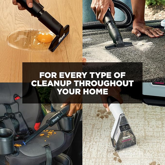 Shark EveryMess Ultra-Powerful 3-in-1 Wet Vac, Dry Vac, & Stain Eliminator with StainForce Technology, Perfect for Homes, Pets, and Cars, 3 Accessories and Cleaning Solution, Gray, VX101