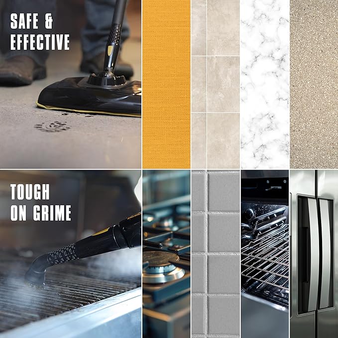 McCulloch Canister Steam Cleaner MC1375, 90 Minute Runtime, 20 Accessories, Jet Nozzle, Brushes, & More - Steam Cleaner for Home, Tile, Carpet, Furniture, & Personal Car Detailing