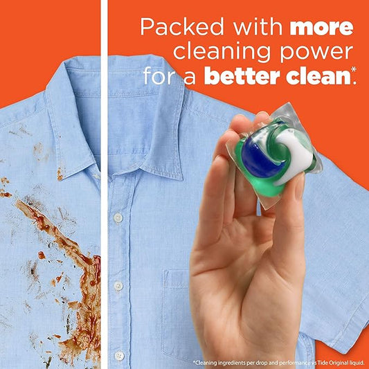 Tide PODS laundry detergent pacs, 3-in-1 Stain Remover, Odor Fighter, Color Protector, 76 Count, HE compatible, Clean Breeze Scent