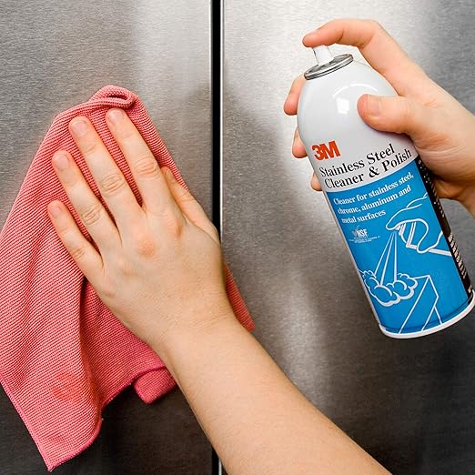 3M Stainless Steel Cleaner and Polish, 10 oz. Cans, 12 Pack, Chrome, Laminated Plastic, Aluminum, Appliances, Fridge, Exhaust Range Hood, Dishwasher, Sink
