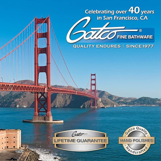 Gatco 1489 Elegant Square Toilet Brush Holder, Satin Nickel