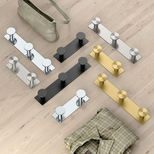 Gatco 1284B Glam All Modern Double Hook, Brushed Brass | Wall Mounted 6.50" W X 2.00" H 2-Hook Robe and Towel Holder