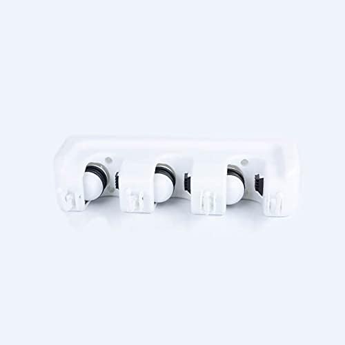 Mop and Broom Holder Broom Hanger Wall Mounted Home Garden Garage Tool Organizer Storage Rack 3 Slots with 4 Hooks,White