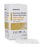 McKesson Premium Woven Gauze Sponges, Non-Sterile, 8-Ply, USP Type VII, 100% Cotton, 4 in x 4 in, 200 per Pack, 20 Packs, 4000 Total