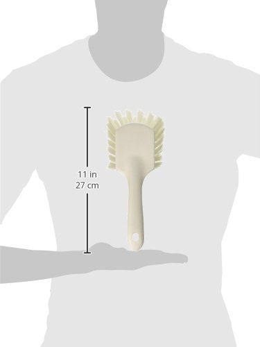 SPARTA 4054500 Polyester Utility Scrub Brush, Scrub Brush, Cleaning Brush With Hanging Hole For Kitchen, Restaurant, Home , 8 X 3 Inches, White, (Pack of 12)
