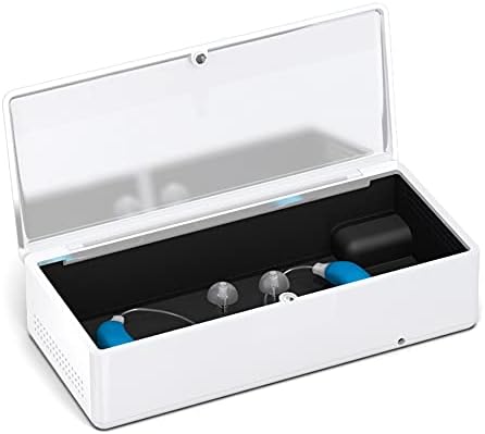 PerfectDry | Electronic Hearing Aid Dryer Dehumidifier | Dry Box Accessory Storage Case | Removes Sweat & Moisture from Hearing Aids, Airpods, Wireless Earbuds, Ear Amplifiers, Cochlear Implants