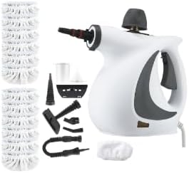 Saker Steam Disinfection Cleaner–Handheld Multi-Purpose Steamer with 8 Accessories, Powerful 1500W Steam, Child Lock & Safety Cap for Home, Kitchen, Appliances（1 Set Steam Cleaner+12 Fiber Cloths）