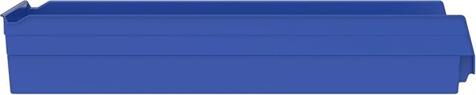 Akro-Mils 30174 Plastic Shelf Bins, Heavy Duty Storage Bins for Garage, Closet, and Drawer Organization, 24-Inch x 11-Inch x 4-Inch, Blue, 6-Pack