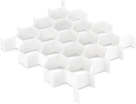 Whitmor Honeycomb Drawer Organizer, 6 PAck White
