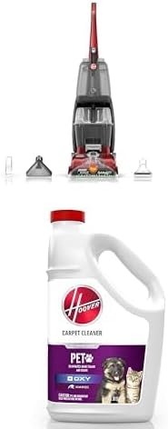 Hoover PowerScrub Deluxe Carpet Cleaner Machine, Upright Shampooer, FH50150NC+ Hoover Oxy Pet Urine & Stain Eliminator Carpet Cleaning Shampoo, 116 oz Formula, AH31938