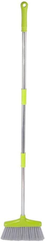 FGY Broom and Dustpan Set 48" Long Handle Broom and Collapsible Dust Pan Combo for Home Office Kitchen (Green)
