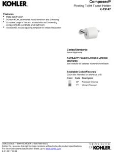 KOHLER K-73147-TT Composed Pivoting Tissue Holder, Titanium