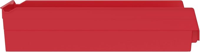 Akro-Mils 30178 Plastic Shelf Bins, Heavy Duty Storage Bins for Garage, Closet, and Drawer Organization, 18-Inch x 11-Inch x 4-Inch, Red, 12-Pack
