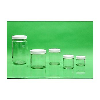 16oz Clear Straight Sided Jar Assembled with 89-400 PTFE Lined Cap