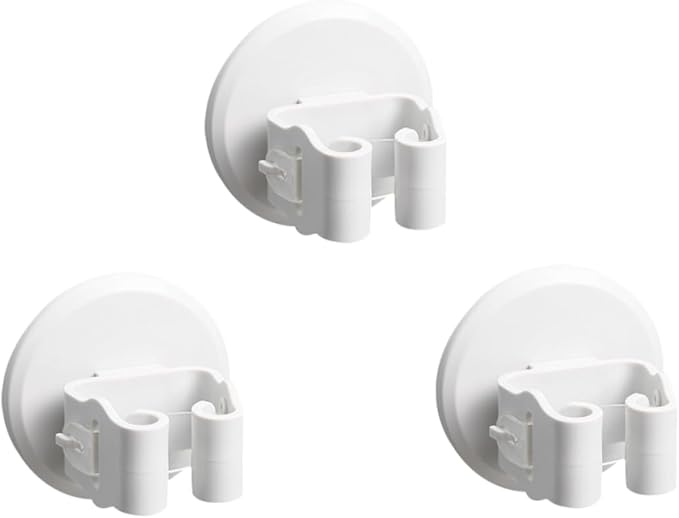 3pcs Mop and Broom Holder Wall-mounted Suction Cup Clamp Cleaning Tool Gripper