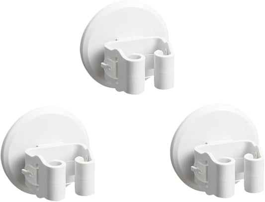 3pcs Mop and Broom Holder Wall-mounted Suction Cup Clamp Cleaning Tool Gripper
