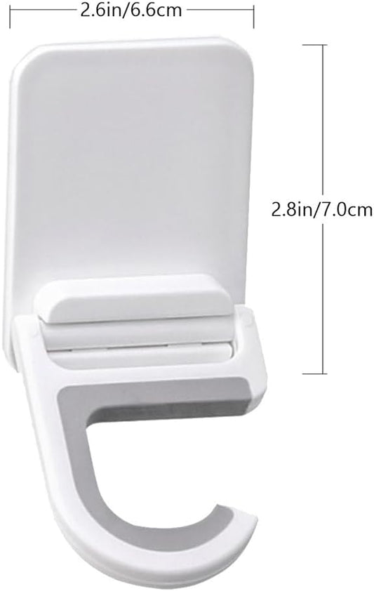 Punch Free Mop Hooks 3-Pack Adhesive Wall Mounted Mop Holder for Brooms Cleaning Tools Foldable No Drilling Waterproof Organizer for Kitchen Bathroom