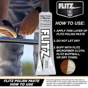 Flitz Multi-Purpose Metal Polish Paste - 1.76oz Tube of USA-Made Chrome Polish - Works on Stainless Steel, Aluminum, Plastic, Jewelry and Cars - Non-Abrasive Cleaner & Rust Remover (3 Pack)