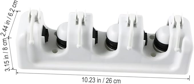 Garneck Mop Broom Holder Wall Mounted Organizer Slots and Retractable Hooks for Easy Storage Garage Kitchen and Garden White
