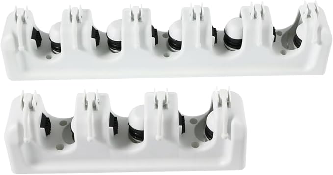 Zerodeko Wall Mounted Mop Rack with 3 Ball Slots and 4 Retractable Hooks Broom Holder and Umbrella Clip for Garage Tool Storage and Home Cleaning Organizer