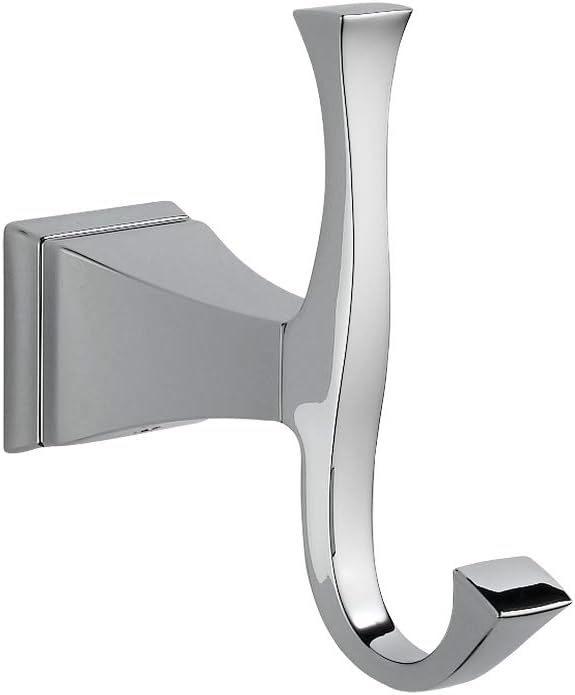 Delta Dryden (1-Pack) Towel Hooks Polished Chrome, Double, Wall Mounted for Robes 2-Prong Holder, Bathroom Accessories 75135-RB