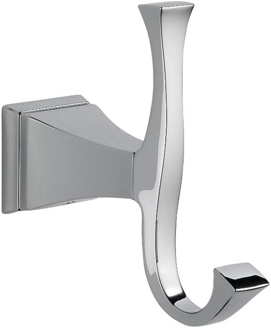 Delta Dryden (1-Pack) Towel Hooks Polished Chrome, Double, Wall Mounted for Robes 2-Prong Holder, Bathroom Accessories 75135-RB