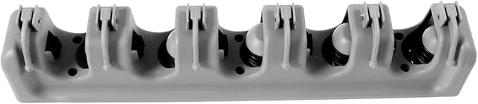 Zerodeko Mop Broom Holder Wall Mounted Storage Rack with Slots and Hooks for Garden Garage and Kitchen Organization Grey and Easy to Install Utility Rack