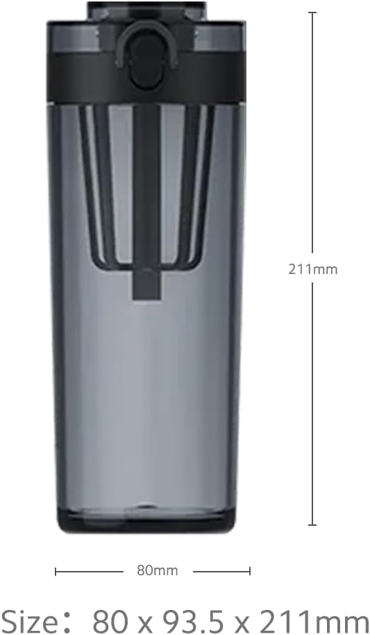 Xiaomi Tritan Water Bottle 600ml, BPA-Free Portable Cup with Tea Strainer & Leak-Proof Lock, One-Hand Operation, for Travel/Sports (Dark Grey)