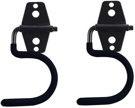 2PCS Garage Hook Heavy Duty Steel Garage Storage Hook, Heavy Duty Hook，Utility Hook and Broom and Mop Holder Wall Mount for Organizing Cleaning Tools, Mops, Garden Tools (S-Type) (Black)