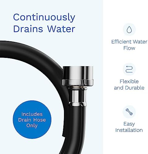 hOmeLabs Dehumidifier Drain Hose, ¾ Inch Connection, 5’, 5 Feet, Flexible PVC, Black