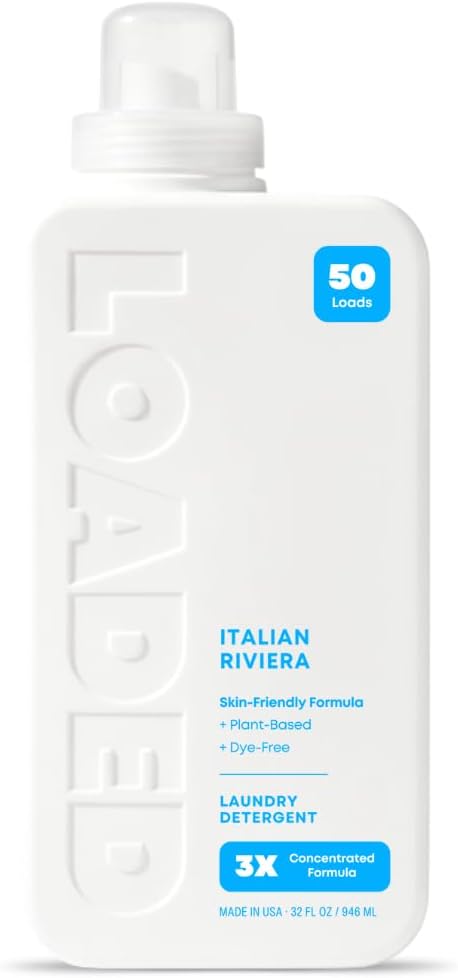 Loaded Laundry Detergent, Luxury Cologne & Perfume Scented | 50 Loads | Sea Salt & Citrus | Skin-Friendly & Plant-Based | Made in USA | 32 oz