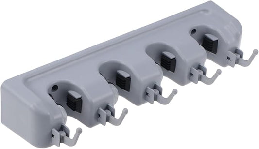 PRETYZOOM Broom Hanger Wall Mount Slot Hook Mop Broom Holder Wall Mounted Brush Organizer