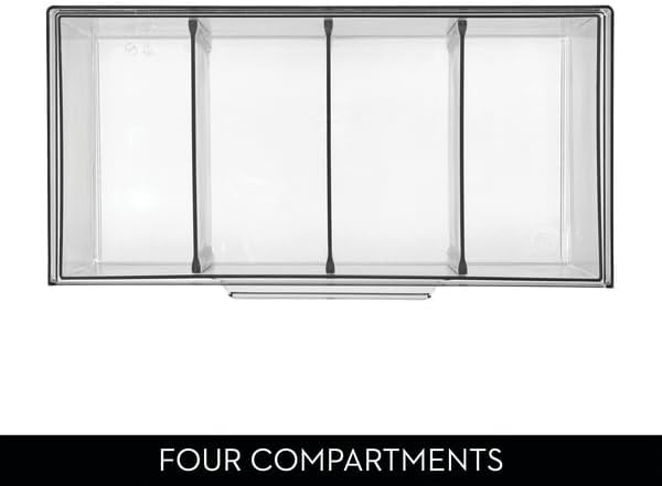 iDesign XL Storage Drawer Organizer for Counter or Cabinet, 4-Section, Clear, 4-Pack